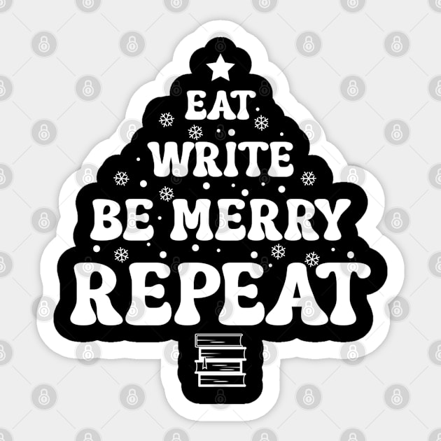 Eat Write Be Merry Christmas Sticker by H. R. Sinclair